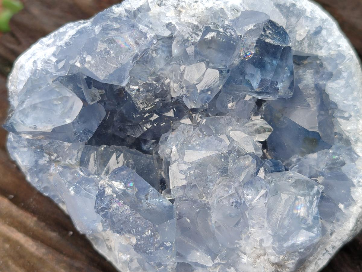 Natural Blue Celestite Geode Cluster Specimens x 2 From Sakoany, Madagascar - Toprock Gemstones and Minerals 