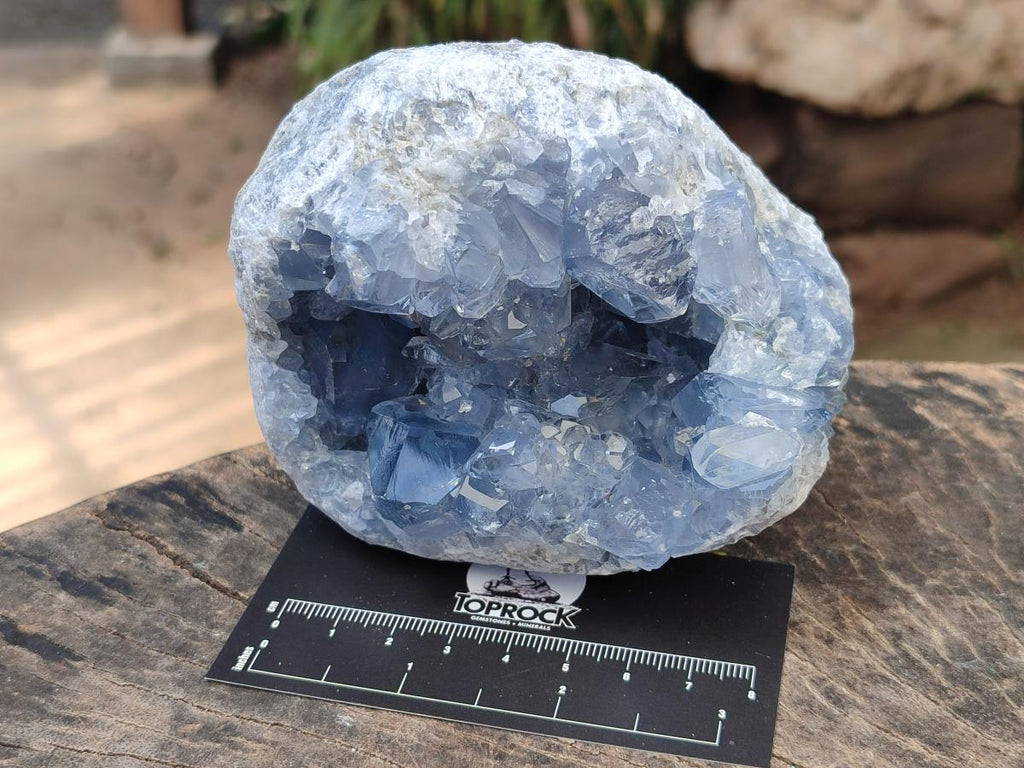 Natural Blue Celestite Geode Cluster Specimens x 2 From Sakoany, Madagascar - Toprock Gemstones and Minerals 