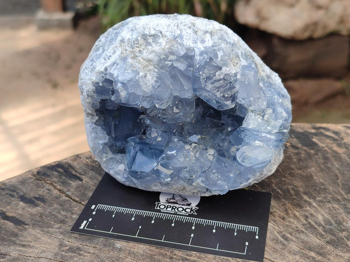 Natural Blue Celestite Geode Cluster Specimens x 2 From Sakoany, Madagascar - Toprock Gemstones and Minerals 