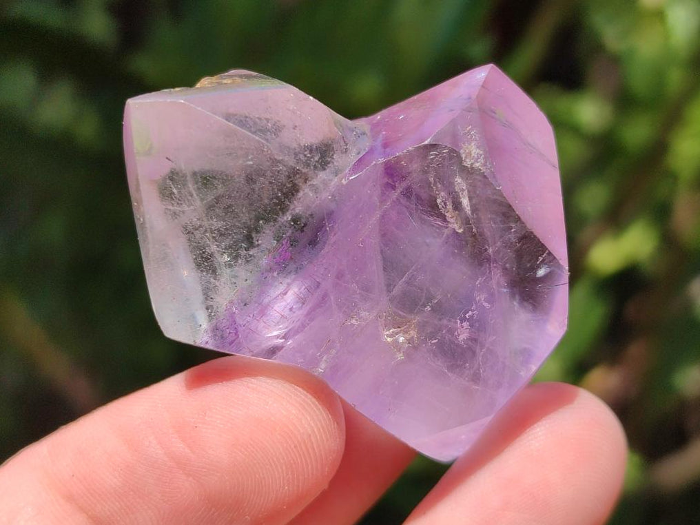 Polished Smokey Amethyst Window Crystals x 20 From Akansobe, Madagascar