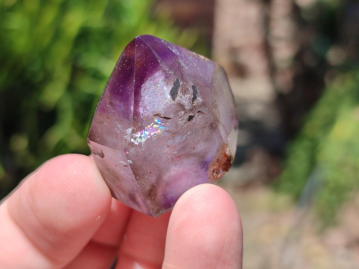 Polished Smokey Amethyst Window Crystals x 20 From Akansobe, Madagascar