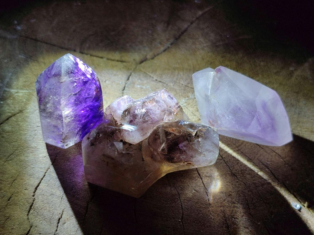 Polished Smokey Amethyst Window Crystals x 20 From Akansobe, Madagascar