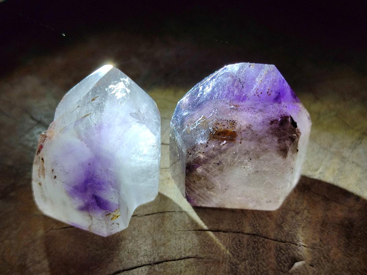 Polished Smokey Amethyst Window Crystals x 20 From Akansobe, Madagascar