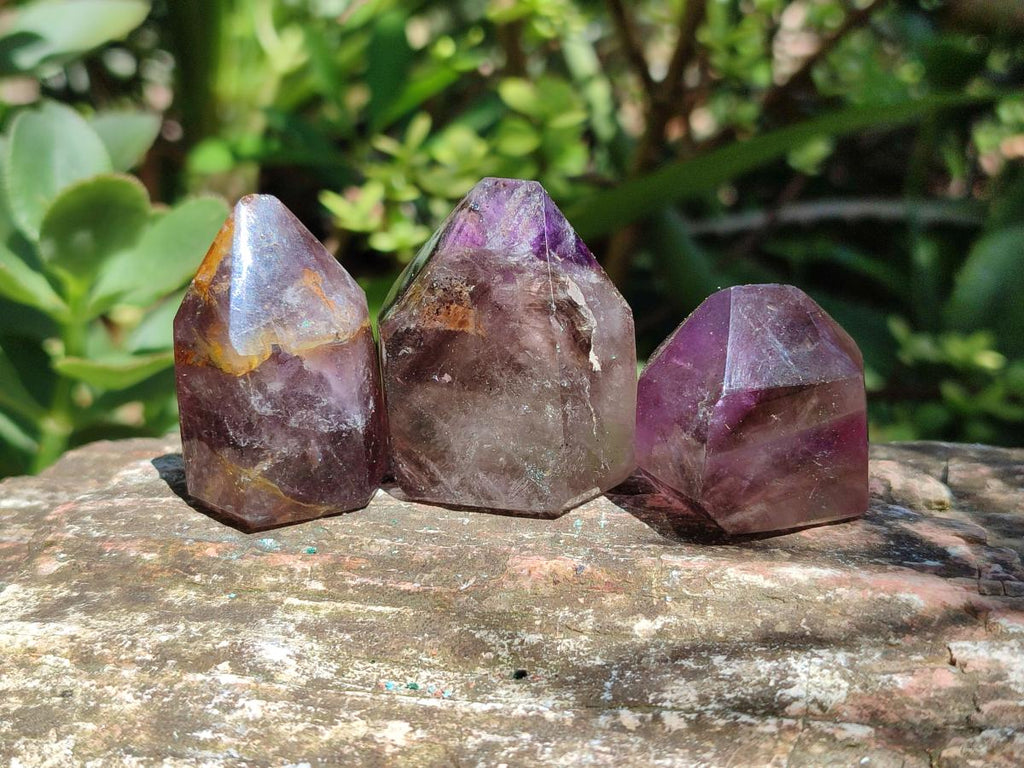 Polished Smokey Amethyst Window Crystals x 20 From Akansobe, Madagascar