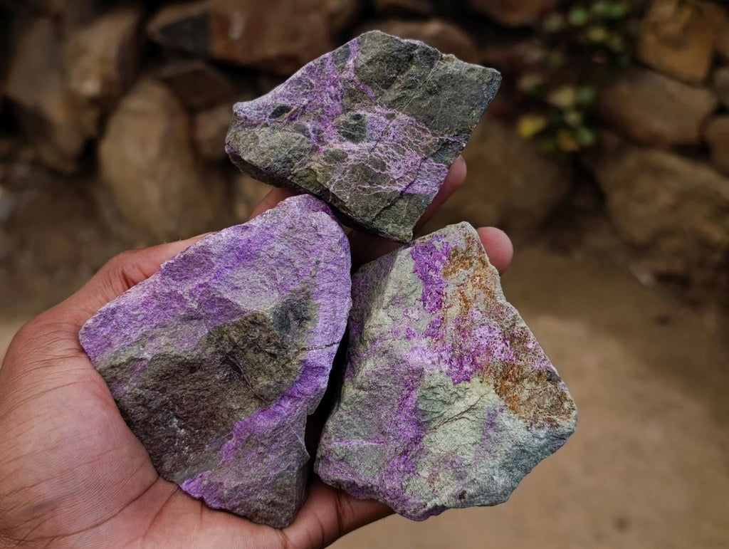 Natural Large Stichtite Cobbed Specimens x 12 From Barberton, South Africa