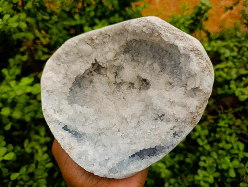 Polished Large Blue Celestite Geode Specimen x 1 From Sakoany, Madagascar