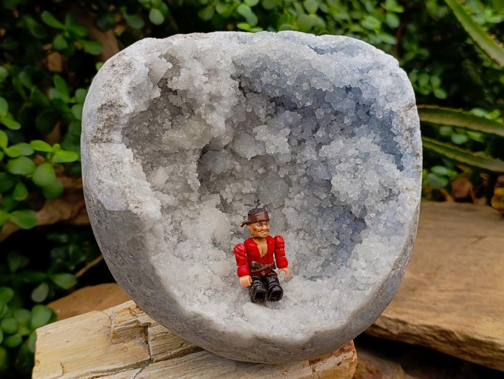 Polished Large Blue Celestite Geode Specimen x 1 From Sakoany, Madagascar - Toprock Gemstones and Minerals 
