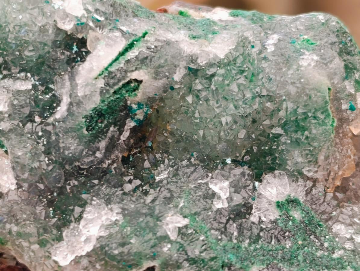 Natural Crystalline Malachite with Chrysocolla and Salrose Specimens x 6 From Likasi , Congo