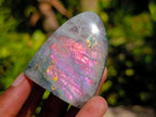 Polished Rare Purple Sunset Flash Labradorite Standing Free Forms x 6 From Madagascar - Toprock Gemstones and Minerals 