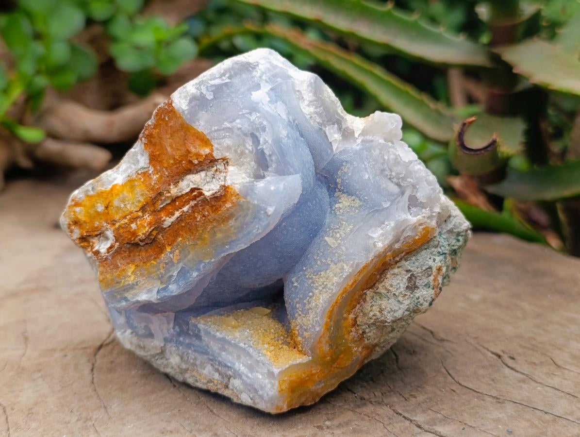 Natural Blue Lace Agate Geode Specimens x 3 From Nsanje, Malawi - Toprock Gemstones and Minerals 
