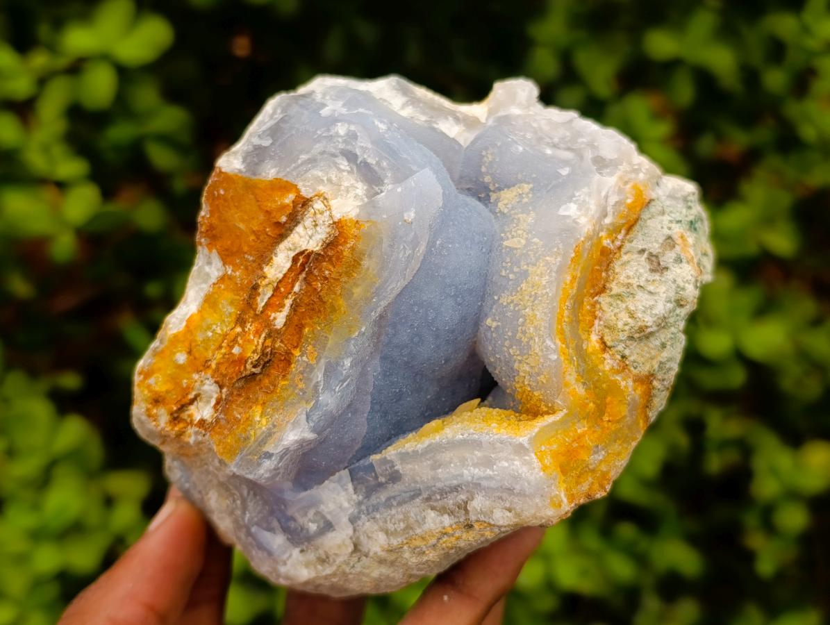 Natural Blue Lace Agate Geode Specimens x 3 From Nsanje, Malawi - Toprock Gemstones and Minerals 