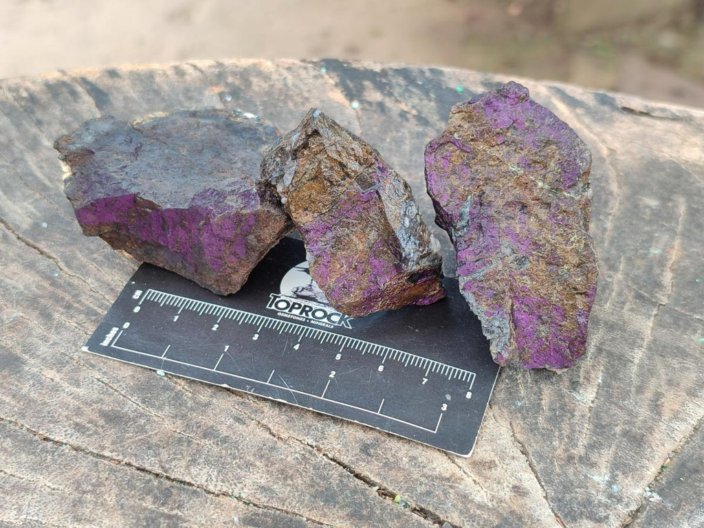 Natural Metallic Cobbed Purpurite Specimens x 35 From Erongo, Namibia