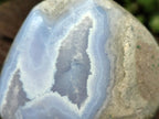 Polished Blue Lace Agate Standing Free Forms x 2 From Nsanje, Malawi - Toprock Gemstones and Minerals 