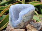 Polished Blue Lace Agate Standing Free Forms x 2 From Nsanje, Malawi - Toprock Gemstones and Minerals 