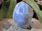 Polished Blue Lace Agate Standing Free Forms x 2 From Nsanje, Malawi - Toprock Gemstones and Minerals 