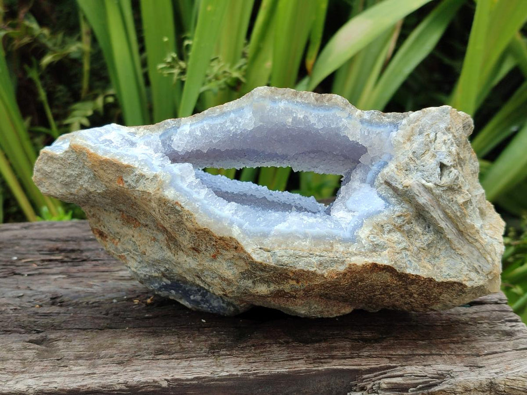 Natural Blue Lace Agate Geode Specimens x 2 From Nsanje, Malawi