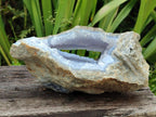 Natural Blue Lace Agate Geode Specimens x 2 From Nsanje, Malawi