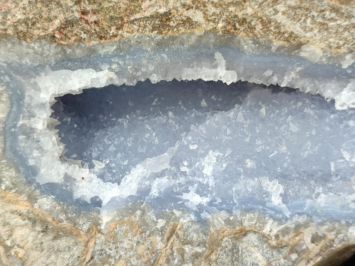 Natural Blue Lace Agate Geode Specimens x 2 From Nsanje, Malawi