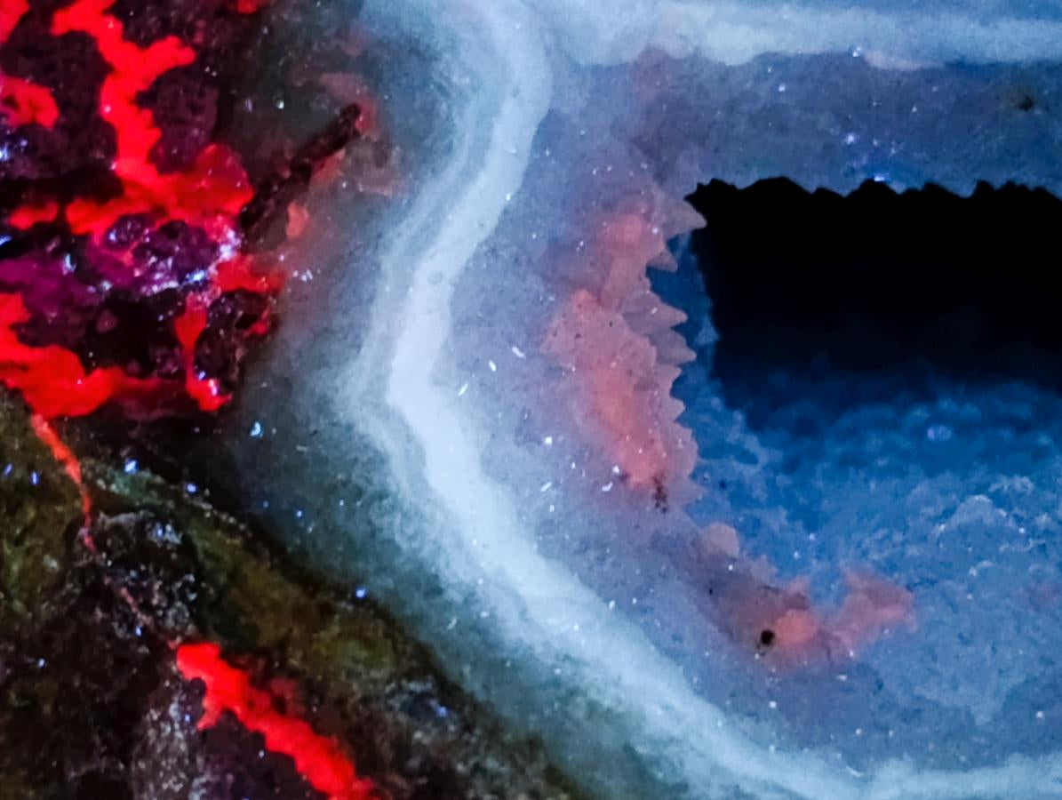 Natural Blue Lace Agate Geode Specimens x 2 From Nsanje, Malawi - Toprock Gemstones and Minerals 