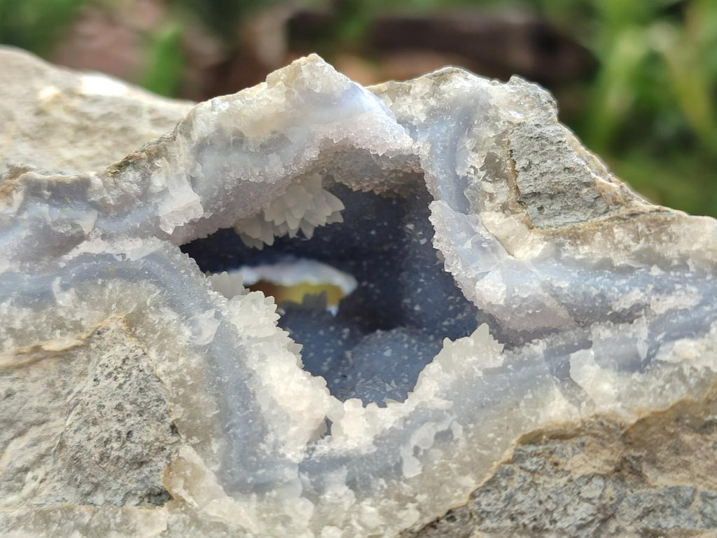 Natural Blue Lace Agate Geode Specimens x 2 From Nsanje, Malawi