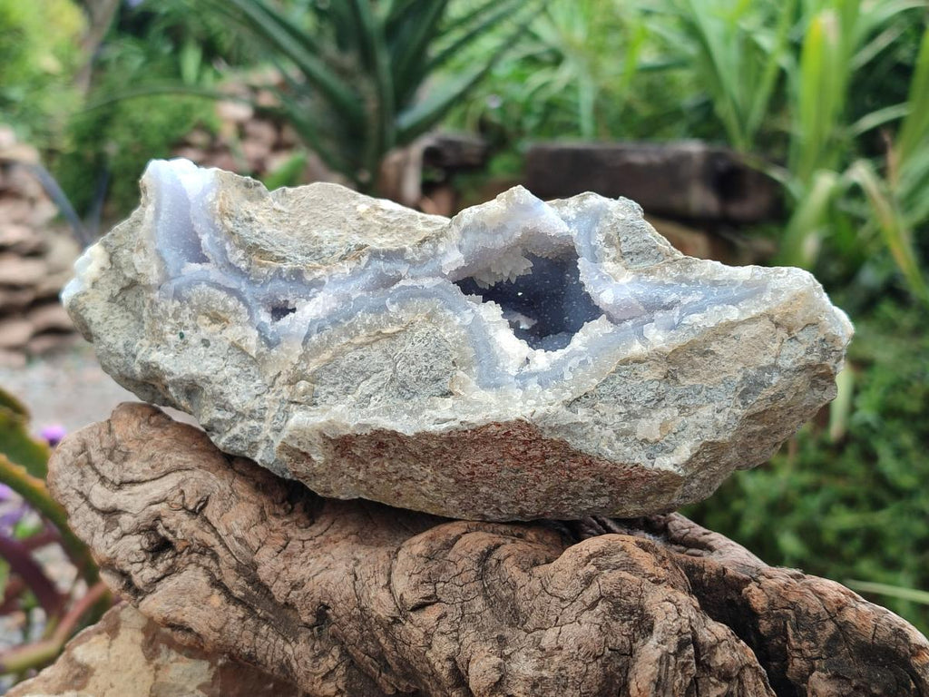 Natural Blue Lace Agate Geode Specimens x 2 From Nsanje, Malawi