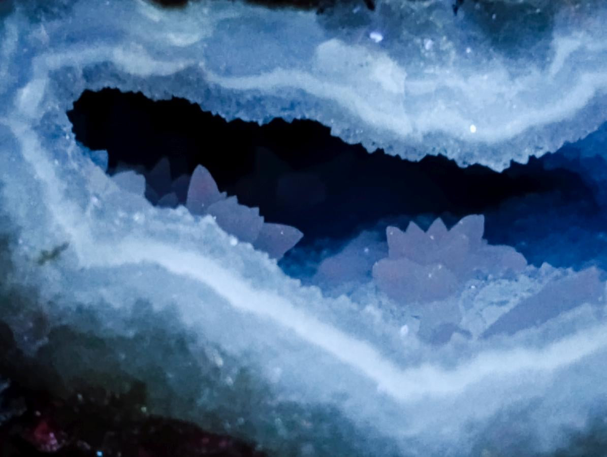 Natural Blue Lace Agate Geode Specimens x 2 From Nsanje, Malawi - Toprock Gemstones and Minerals 