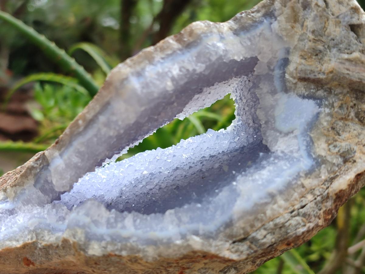 Natural Blue Lace Agate Geode Specimens x 2 From Nsanje, Malawi