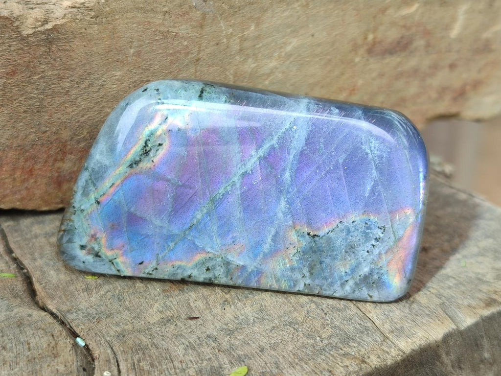 Polished Rare Purple Sunset Flash Labradorite Standing Free Forms x 7 From Madagascar - Toprock Gemstones and Minerals 
