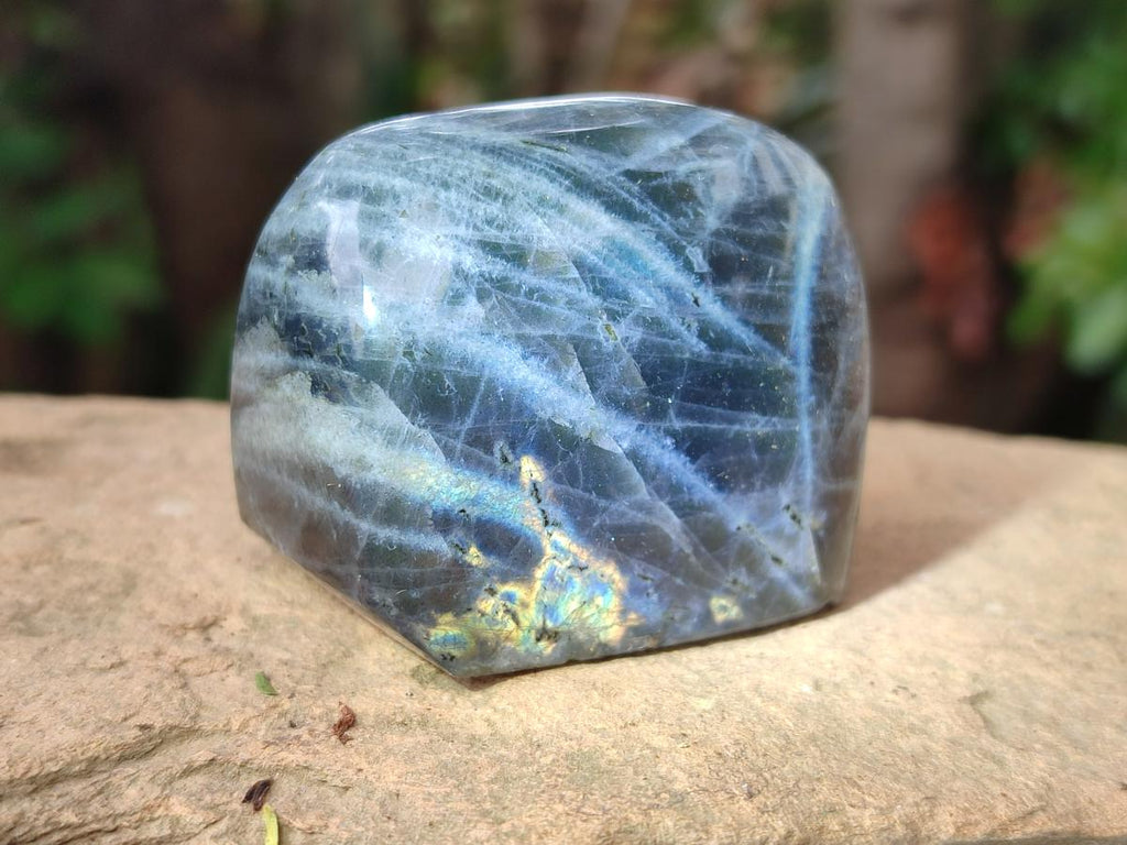 Polished Rare Purple Sunset Flash Labradorite Standing Free Forms x 7 From Madagascar - Toprock Gemstones and Minerals 