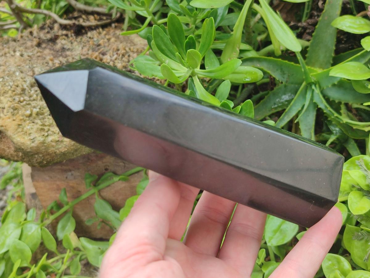 Polished Black Basalt Crystals x 5 From Madagascar