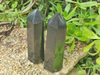 Polished Black Basalt Crystals x 5 From Madagascar