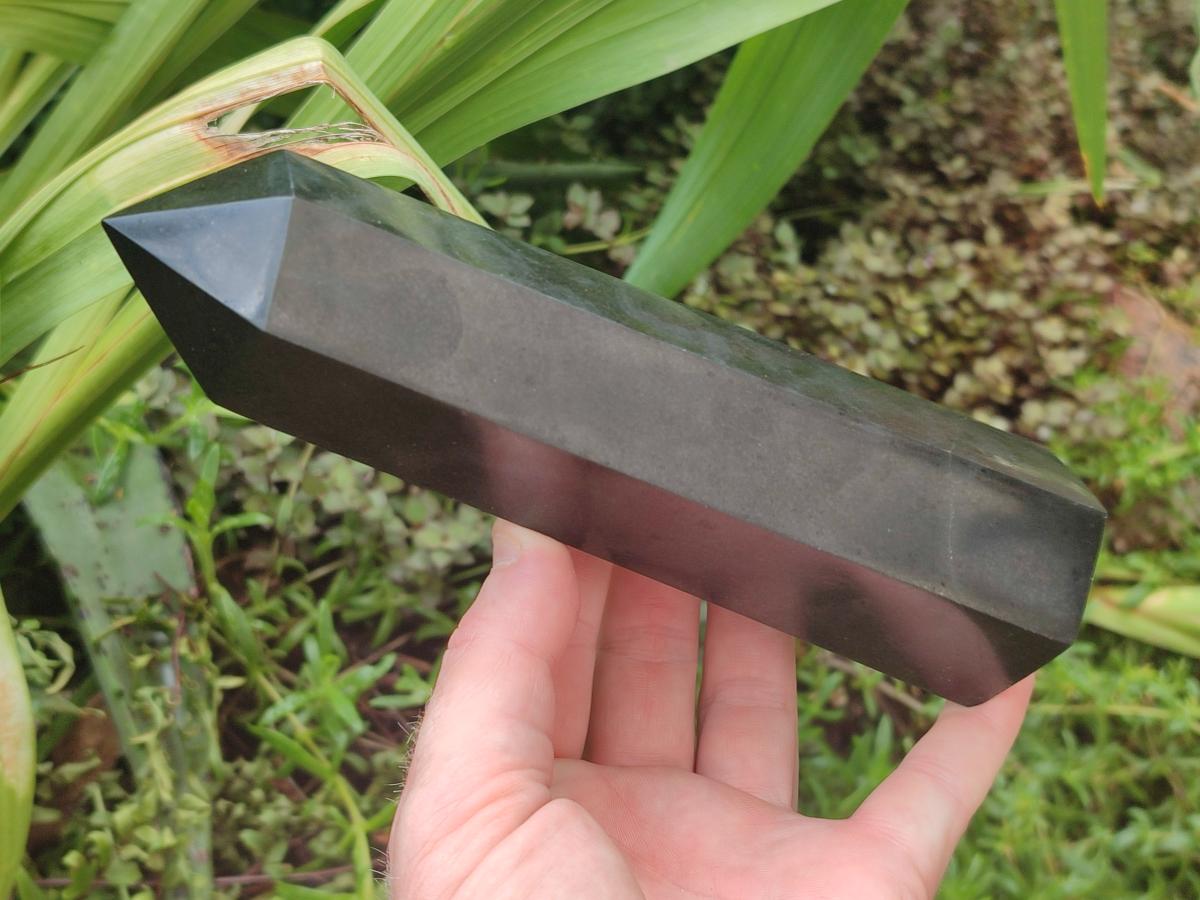 Polished Black Basalt Crystals x 5 From Madagascar