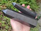 Polished Black Basalt Crystals x 5 From Madagascar