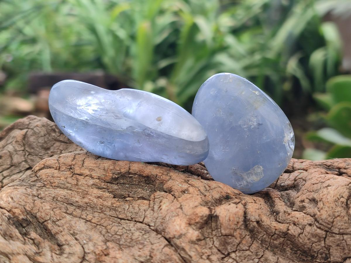 Polished Blue Celestite Free Forms x 20 From Sakoany, Madagascar