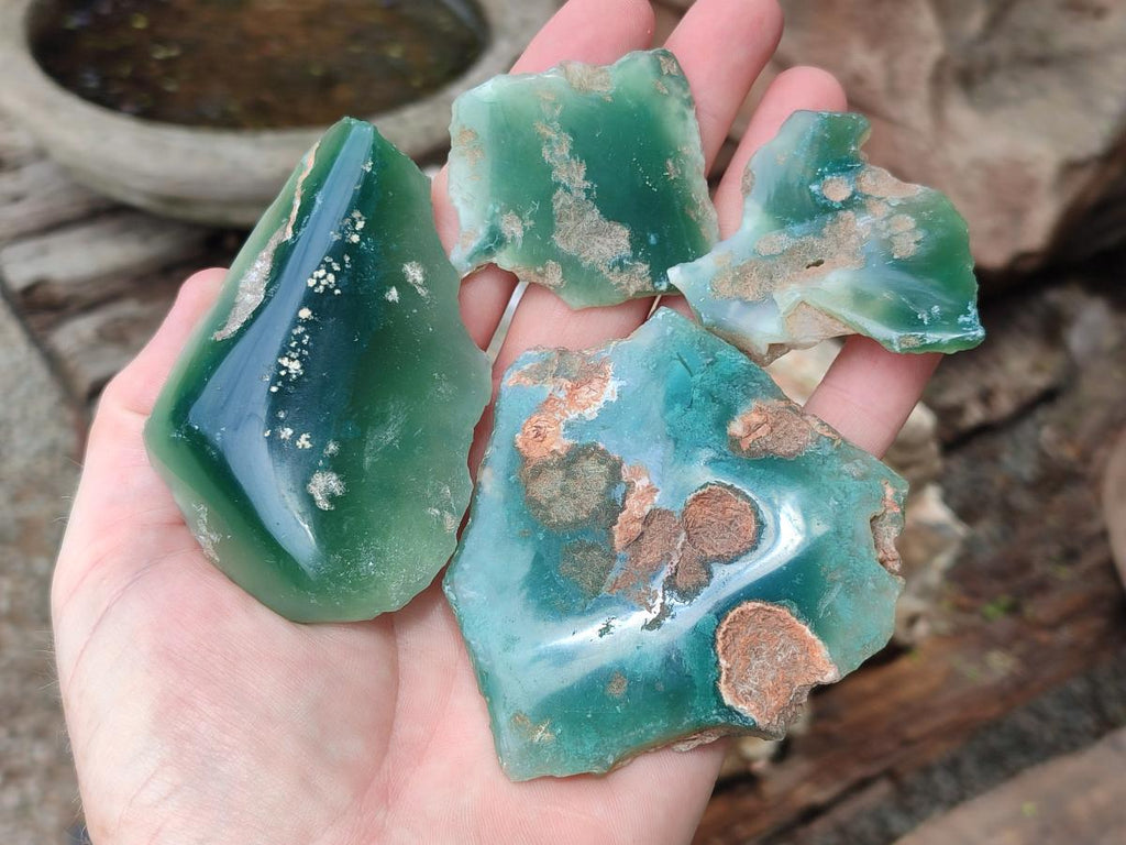 Polished One Side Mtorolite Chrysoprase Slices x 37 From Mutorashanga, Zimbabwe - Toprock Gemstones and Minerals 