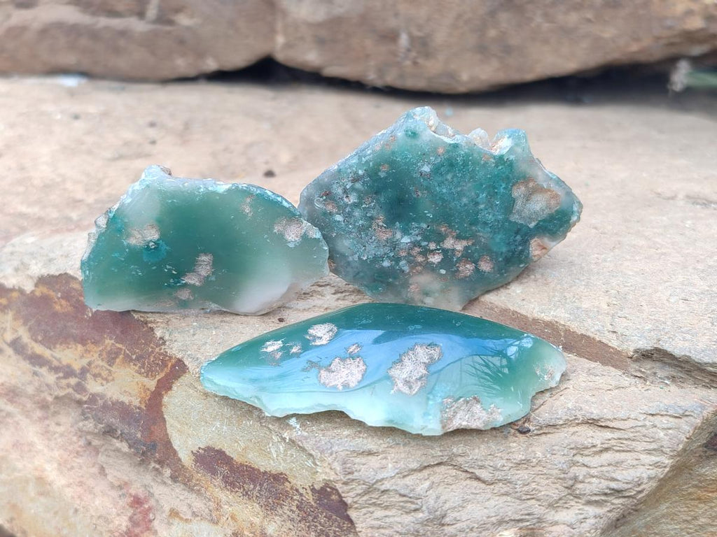 Polished One Side Mtorolite Chrysoprase Slices x 37 From Mutorashanga, Zimbabwe - Toprock Gemstones and Minerals 