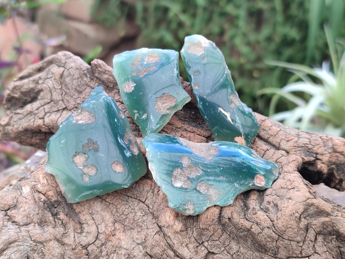 Polished One Side Mtorolite Chrysoprase Slices x 37 From Mutorashanga, Zimbabwe - Toprock Gemstones and Minerals 