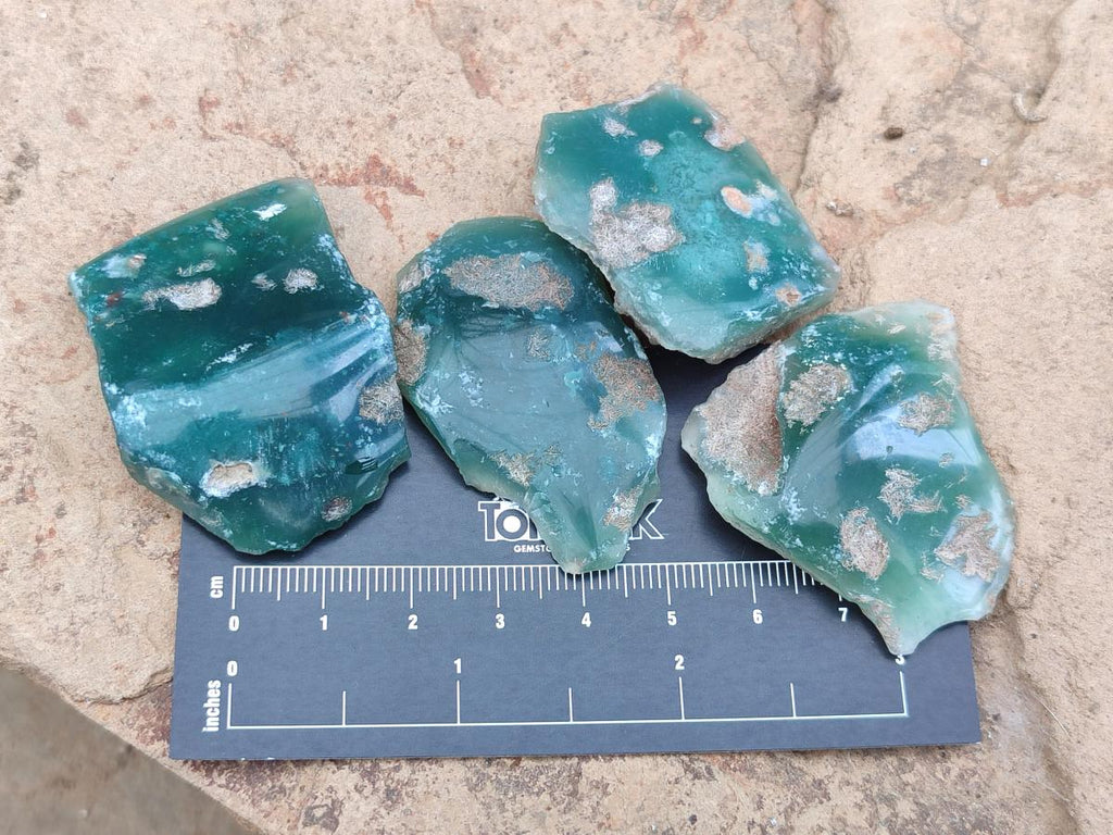Polished One Side Mtorolite Chrysoprase Slices x 37 From Mutorashanga, Zimbabwe - Toprock Gemstones and Minerals 