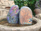 Polished Rare Purple Sunset Flash Labradorite Standing Free Forms x 2 From Madagascar