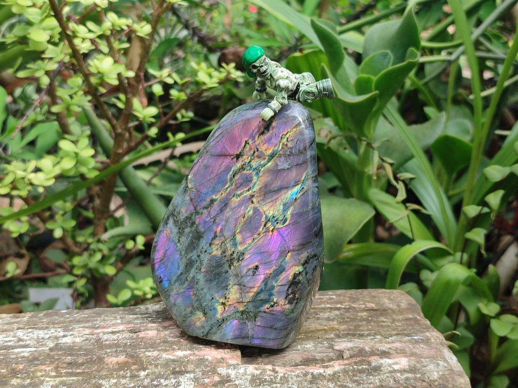 Polished Rare Purple Sunset Flash Labradorite Standing Free Forms x 2 From Madagascar