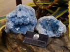 Natural Blue Celestite Geode Specimens x 2 From Sakoany, Madagascar