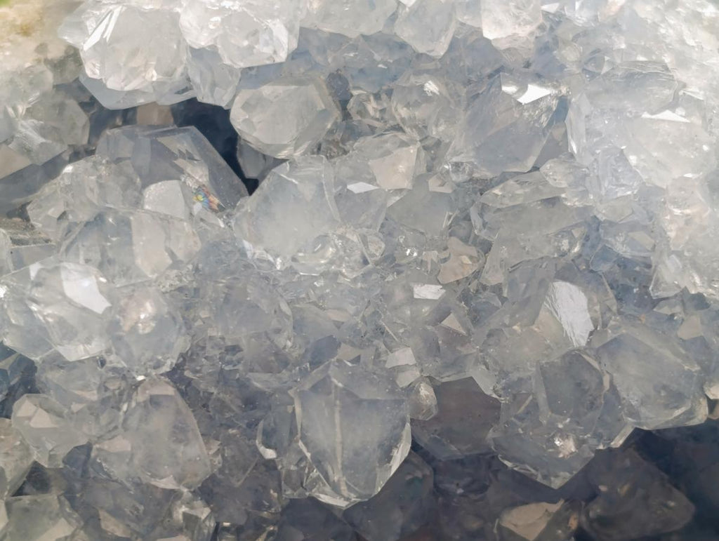 Natural Blue Celestite Geode Specimens x 2 From Sakoany, Madagascar