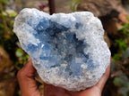 Natural Blue Celestite Geode Specimens x 2 From Sakoany, Madagascar