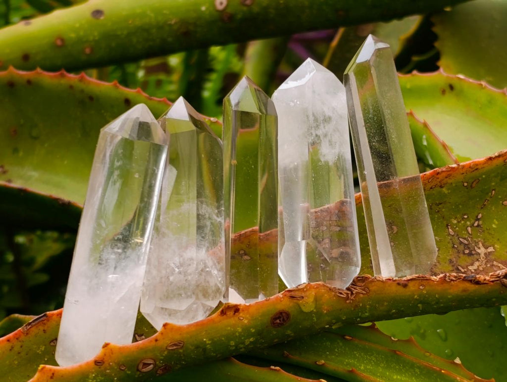 Polished Double Terminated Clear Quartz Crystals x 12 From Madagascar