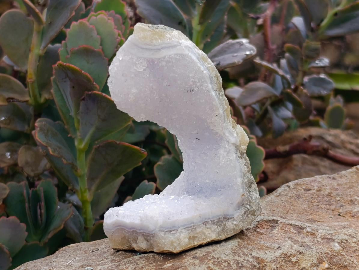 Natural Blue Lace Agate Geode Specimens x 12 From Nsanje, Malawi