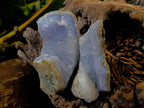 Natural Blue Lace Agate Geode Specimens x 12 From Nsanje, Malawi