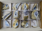 Natural Blue Lace Agate Geode Specimens x 12 From Nsanje, Malawi