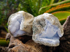 Natural Blue Lace Agate Geode Specimens x 12 From Nsanje, Malawi