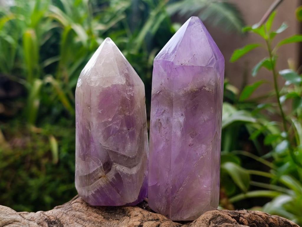 Polished Chevron Amethyst Crystals x 4 From Madagascar - Toprock Gemstones and Minerals 