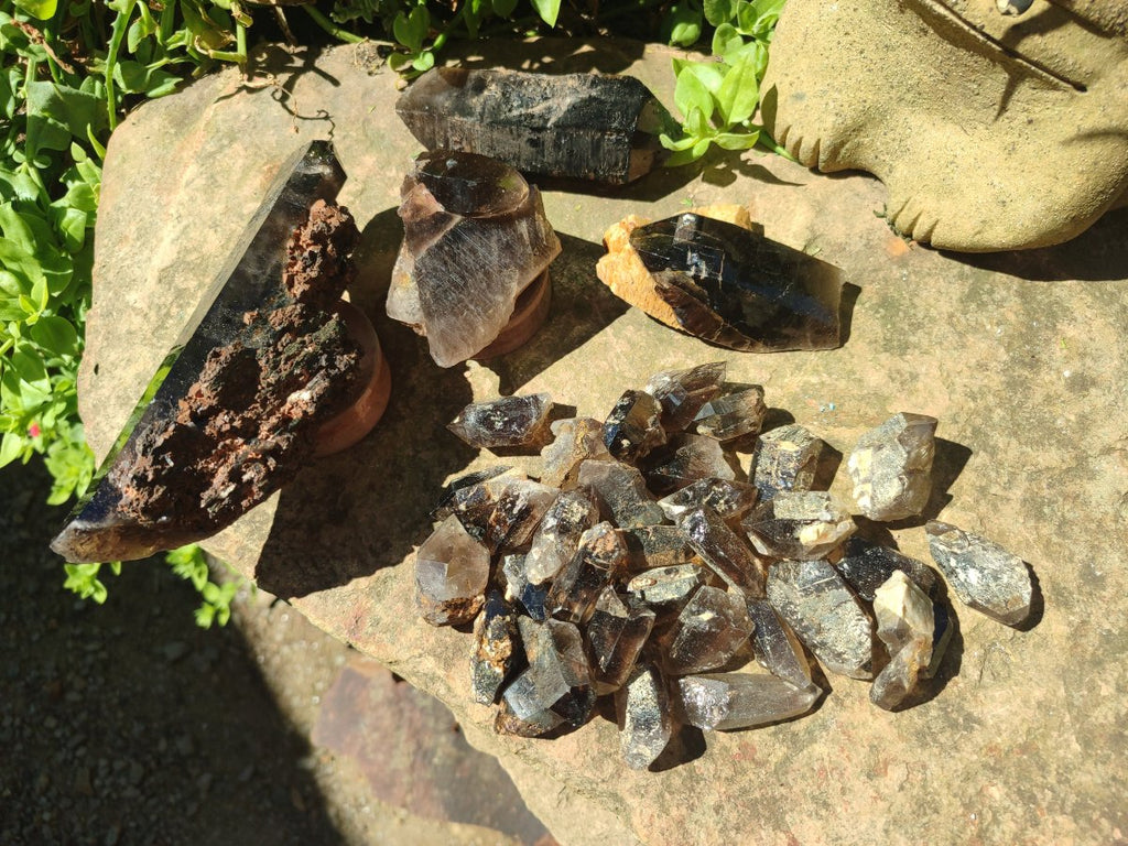 Natural Morion Smokey Quartz Crystals x 39 From Mulanje, Malawi - Toprock Gemstones and Minerals 
